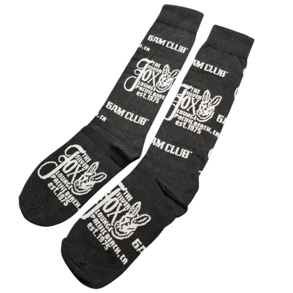 Black Socks with Silver Fox Logo